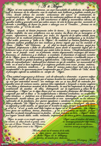 Mensaje de exaltación a la mujer